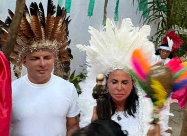 Gretchen renova votos de casamento com Esdras de Souza em cerimônia indígena