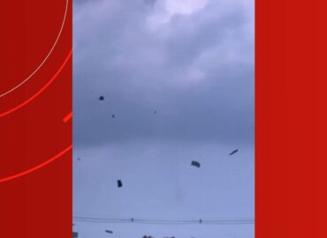 Vídeo mostra telhas voando durante chuva em Manaus; Defesa Civil emite alerta de tempestade