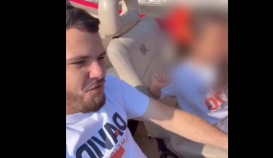 Prefeito de Manaus dirige, filma e leva filha sem cinto no banco da frente; veja VÍDEO