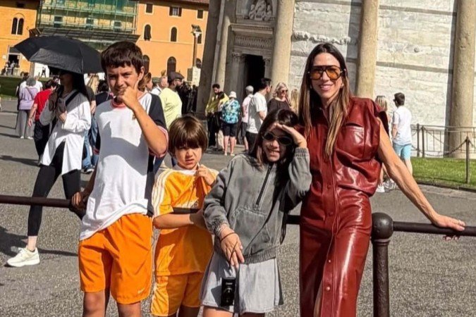 Patrícia Abravanel com os filhos na Itália - (crédito: Foto reprodução internet)