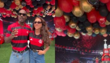 Com escultura de 2 metros e bolo de 5 andares, Rafael Zulu comemora aniversário do filho; veja detalhes