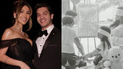 Arthur Aguiar e Jheny Santucci descobrem gênero do segundo filho em chá revelação
