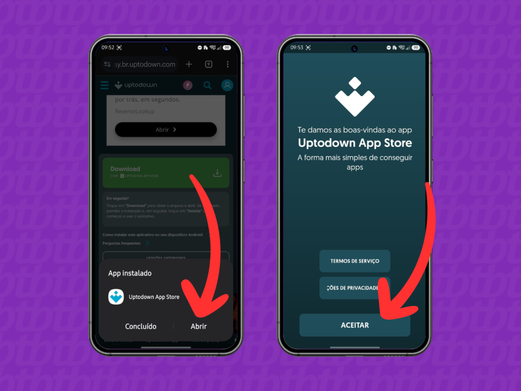 Abrindo o app Uptodown App Store (imagem: Lupa Charleaux/Tecnoblog)
