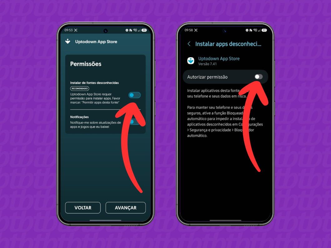 Autorizando a instalação de apps externos (imagem: Lupa Charleaux/Tecnoblog)