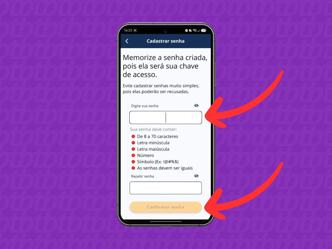 Cadastrando uma nova senha no e-Título (imagem: Lupa Charleaux/Tecnoblog)