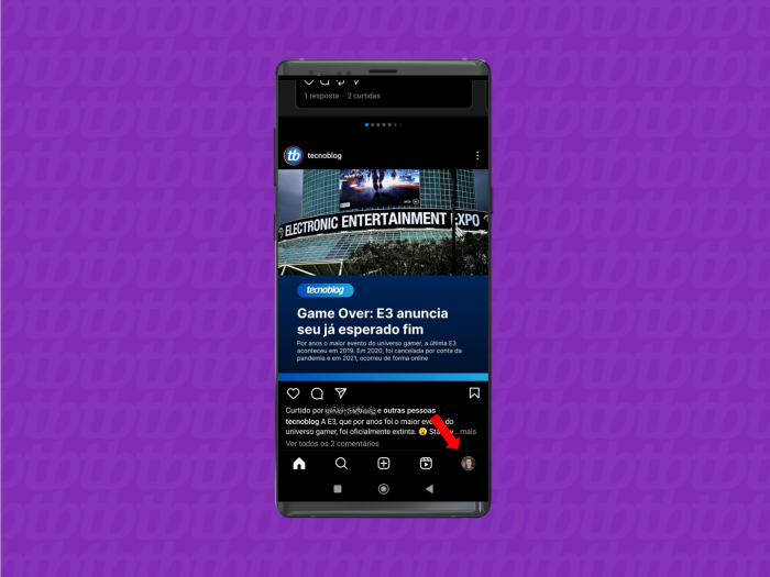 Acesse seu perfil no aplicativo do Instagram (imagem: Emerson Alecrim/Tecnoblog)