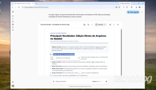 Gemini agora permite editar PDFs e documentos em sua própria interface
