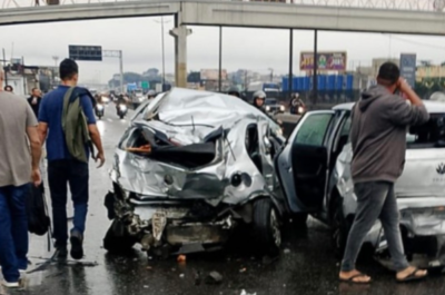 Rio de Janeiro: motorista de ônibus passa mal, atinge 21 veículos e morre na Via Dutra; veja imagens
